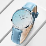 SHENGKE SK Ultra Thin Minialist Creative Starry Sky Women Watch with Genuine Leather Stainless Steel Mesh Band Floral Watch - Image 2